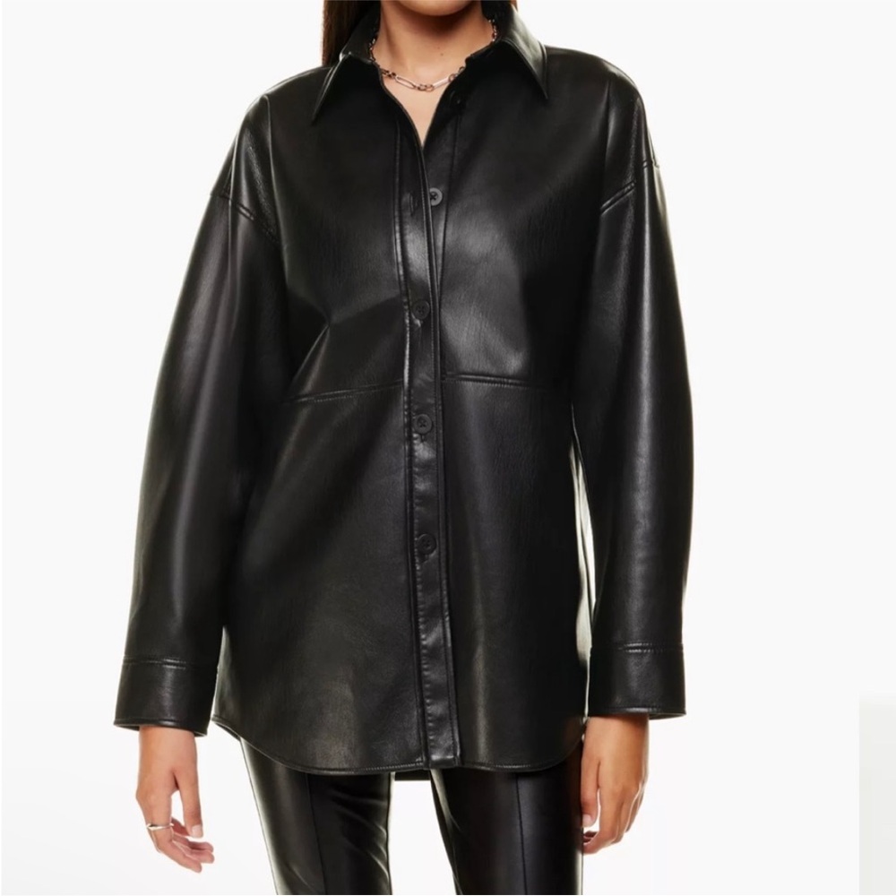 Aritzia Babaton Faux Leather Over Shirt - Picture 1 of 6